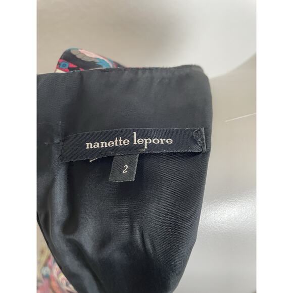 Nanette Lepore Dress Mini Sheath Silk Multicolor Print - Picture 10 of 12